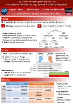 Strategy: cooperative vs. disruptive 2 Type: amount of speaker`s