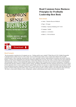 Read Common-Sense Business: Principles for