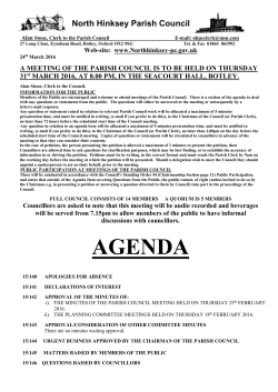 Agenda - North Hinksey Parish Council