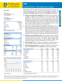 Strong performance &ndash; One-off gain made it stronger Q4FY14 Result
