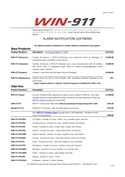 ALARM NOTIFICATION SOFTWARE - Win-911