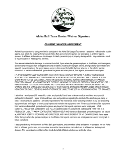 Aloha Ball Team Roster/Waiver Signature