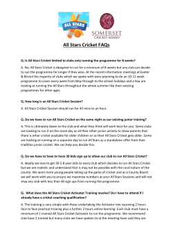 All Stars Cricket FAQs - Somerset Cricket Board