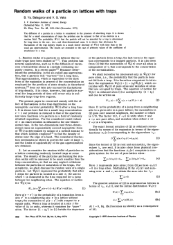Random walks of a particle on lattices with traps