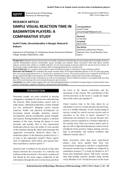 simple visual reaction time in badminton players: a