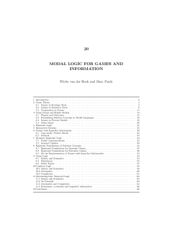 20 modal logic for games and information