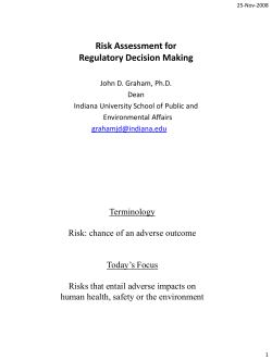 Risk Assessment for Regulatory Decision Making