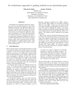 An evolutionary approach to guiding students in an