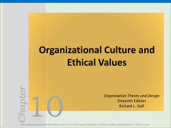 Chapter Organizational Culture and Ethical Values