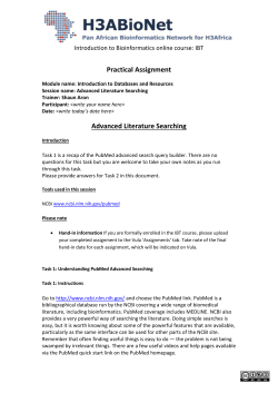 Advanced Literature Searching - H3ABioNet training course material