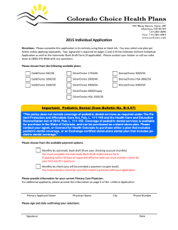 2015 Individual Application - Colorado Choice Health Plans