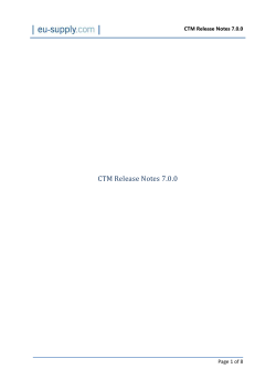 CTM Release Notes 7.0.0