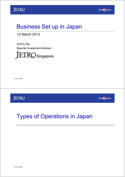 B i S ti J Business Set up in Japan Types of