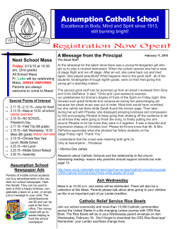 Next School Mass - Assumption Catholic School