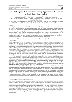 Expected Equity Risk Premium: Survey Approach in the Case of a