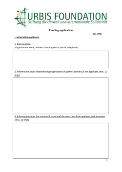 application form. - Urbis Foundation