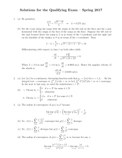 Solutions for the Qualifying Exam &ndash; Spring 2017