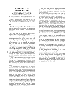 oceanfirst bank visa&reg; check card terms and conditions please read
