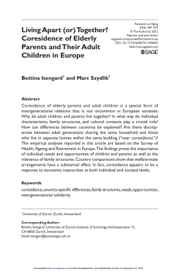 Living Apart (or) Together? Coresidence of Elderly Parents