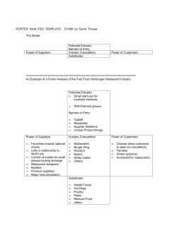 PORTER ANALYSIS TEMPLATE: &Oacute;1999 by David