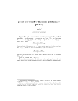 proof of Fermat`s Theorem (stationary points)