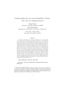 Understanding the size and profitability of firms