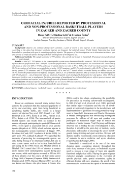 orofacial injuries reported by professional and non