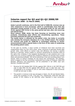 Interim report for Q2 and Q1