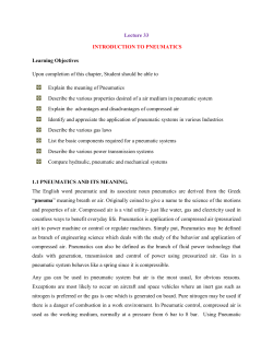 Lecture 33 INTRODUCTION TO PNEUMATICS Learning Objectives