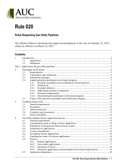 Rule 020: Rules Gas Utility Pipelines