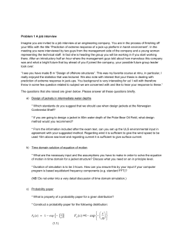 Problem 1 A job interview Imagine you are invited to a job interview