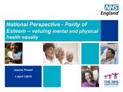 National Perspective &ndash; Parity of Esteem