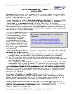 EP template version 6-09 - Academic Pediatric Association