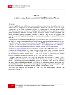 3 - Mapping Legal Basis Accounts to GAAP Reporting Model