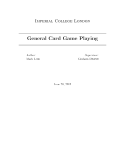 General Card Game Playing - Department of Computing | Imperial