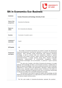 BA in Economics Eco-Business