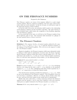 ON THE FIBONACCI NUMBERS