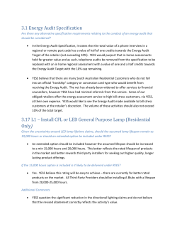 3.1 Energy Audit Specification 3.17 L1 &ndash; Install CFL or LED General