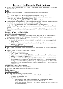 Lecture 11 &ndash; Financial Contributions