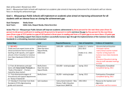 Goal 1: Albuquerque Public Schools will implement an academic
