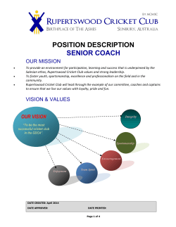 position description - Rupertswood Cricket Club