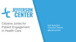 Citizens Juries for Patient Engagement in Health Care
