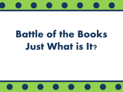 2017-2018 Battle of the Books is going to be a BLAST!!!!
