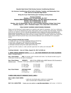 Bayside High School Field Hockey Summer Conditioning Workout