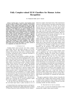 Fully Complex-valued ELM Classifiers for Human - IISc-SERC