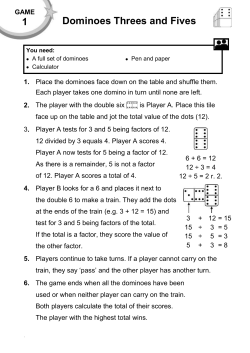 Game 1 Year 6 - Exeter Consortium