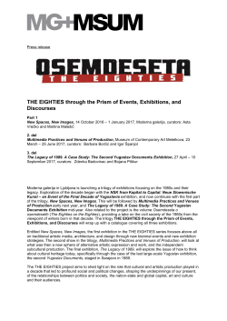 THE EIGHTIES through the Prism of Events, Exhibitions, and