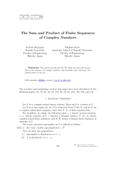 The Sum and Product of Finite Sequences of Complex Numbers
