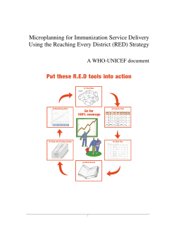 Microplanning for Immunization Service Delivery Using the