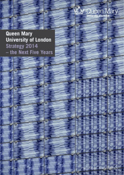 Queen Mary University of London Strategy 2014 &ndash; the Next Five Years